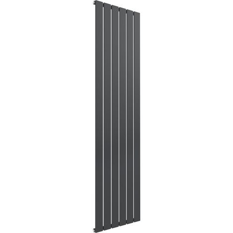 Reina Flat Single Designer Vertical Radiator 1600mm H x 440mm W - Anthracite (1/5)