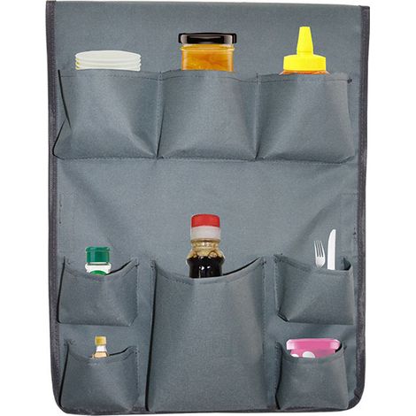 Organisateurs et rangements pour mini-réfrigérateur-Grandes poches avec séparateurs pour ranger les produits d'épicerie, ustensiles (1/5)