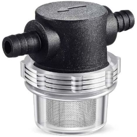 Twist-On-Rohr-Wasserpumpenfilter für Wohnmobil-Wasserpumpenfilter NPSM Einlass/Auslass mit 50 Edelstahl-Netzfiltern Ersatzfilter (Schwarz) (1/5)