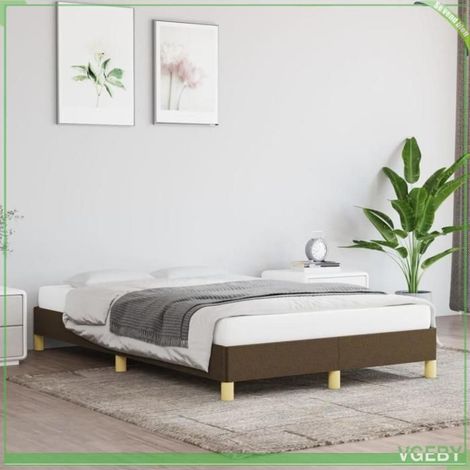 Cadre de lit - 3269615 - Marron foncé - Tissu (100% polyester) - 120 x 190 cm (1/5)