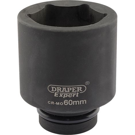 Draper Expert HI-TORQ 60mm 1" Square Drive Deep Impact Socket – 6 Point, Heavy-Duty Metric Deep Socket, Model 05157