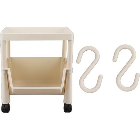 Multifunktionales 2-stöckiges Organizer-Regal mit Rollen, 41 cm, platzsparend für Küche, Bad, Waschküche (1/5)