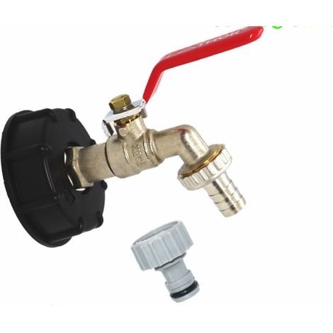Adaptateur IBC, adaptateur de réservoir IBC S60X6 adaptateur de réservoir pour raccord de tuyau de carburant en laiton pour robinet de jardin, 1 pièce (1/3)