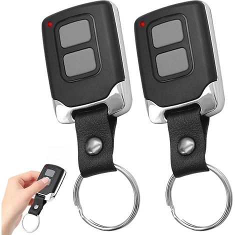 Lot de 2 émetteurs portatifs 433 MHz, pour ouvre-porte de garage, télécommande sans fil, pour porte de garage, pour puce 1527 (1/5)