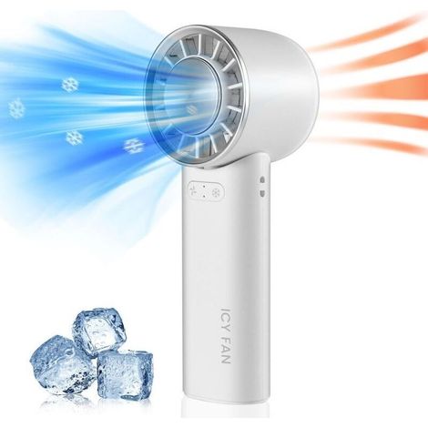 Ventilador personal portátil con almohadilla de enfriamiento de hielo, aire fresco para cochecito, viajes, camping y uso al aire libre - KZQ (1/5)