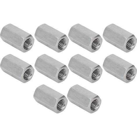 10 pièces écrous hexagonaux de raccordement acier inoxydable 304 pour tige filetée M8 - fixation maison (1/5)