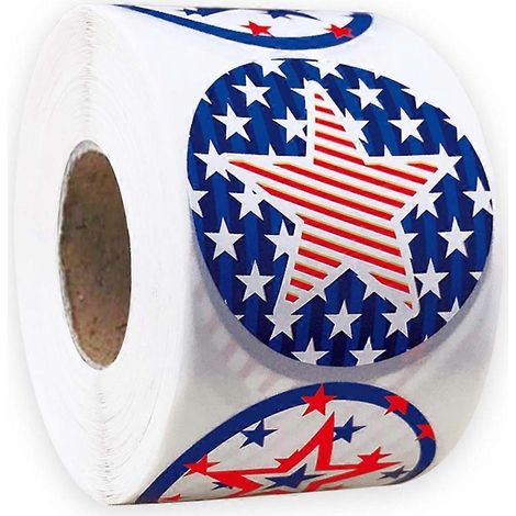 4 rouleaux d'autocollants étoiles autocollants pour la fête de l'indépendance (1/4)