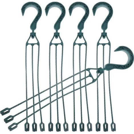 Lot de 5 chaînes suspendues en plastique pour pots de fleurs, crochet suspendu rotatif à 360°, support de pot de fleurs, vert (1/5)
