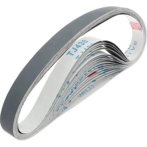 Lot de 20 bandes abrasives 25 x 760 mm, 5 x grain 400/600/800/1000 pour ponceuse à bande, grain pour polissage métal, bois (1/5)