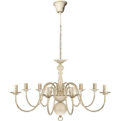 Maison Exclusive - Lámpara de araña antique metal blanco 8 bombil (1/5)