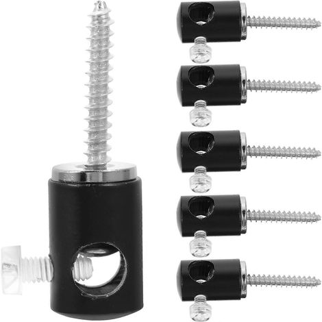 Lot de 6 crochets décoratifs pour suspension lumineuse, accessoires pour suspension de luminaires suspendus.-3.5X1.4X1.4CM-Black