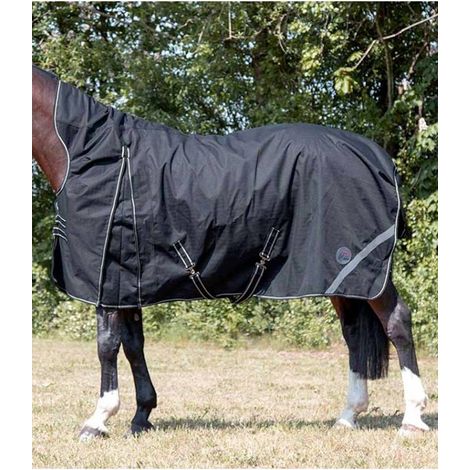 Coperta da paddock con collo alto imbottita 200 g e tessuto esterno 1200 denari modello Innsbuck: 165 cm, Nero (1/5)