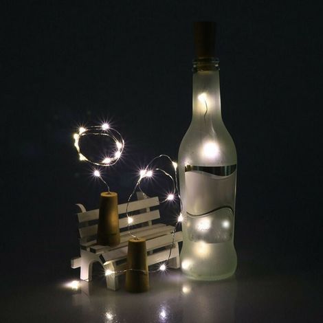 Bouchon de bouteille de vin solaire en forme de guirlande lumineuse 10LED Night Fairy Light Cool White (1/4)
