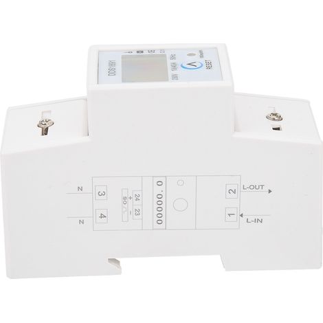 Compteur d'électricité monophasé pour montage sur rail DIN, 50 Hz, rétroéclairage LCD, 10(40) A (1/5)