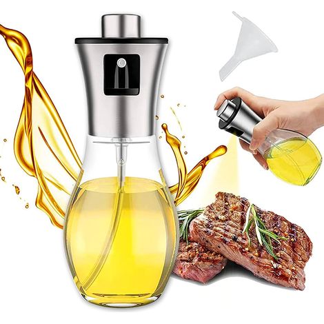 CCYKXA  Oil, vinegar, salad dressing spray bottle, glass bottle for olive oil and 304 stainless steel, for cooking, salads, bread (1/5)