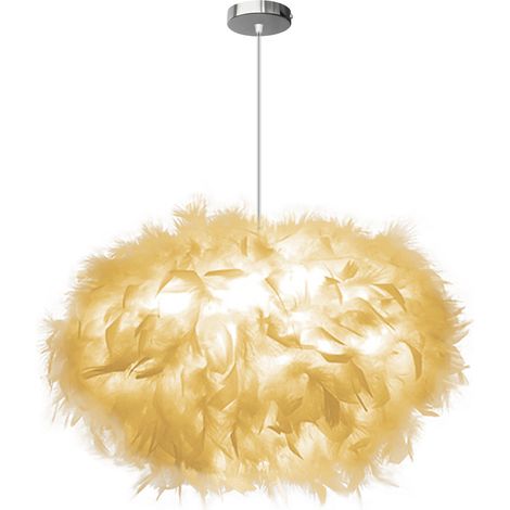 Stoex – Lampe à suspension romantique Ø45 cm en plumes blanches – Lustre moderne E27 pour espaces de 10-15 m² – Longueur câble 100 cm