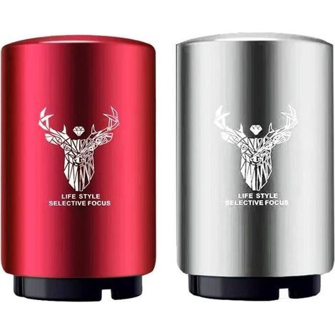 Automatischer Flaschenöffner (Rot und Silber) – Noname – 2-teilig – Edelstahl – Rot und Silber – Modernes Design