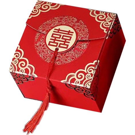 Boîte à bonbons de style chinois, spacieuse, format compact, robuste et polyvalente, idéale pour les mariages, les fêtes et les célébrations. Type 3, petite [6,5 x 6,5 x 4,5 cm / 2,6 x 2,6 x 1,8 po] (1/5)