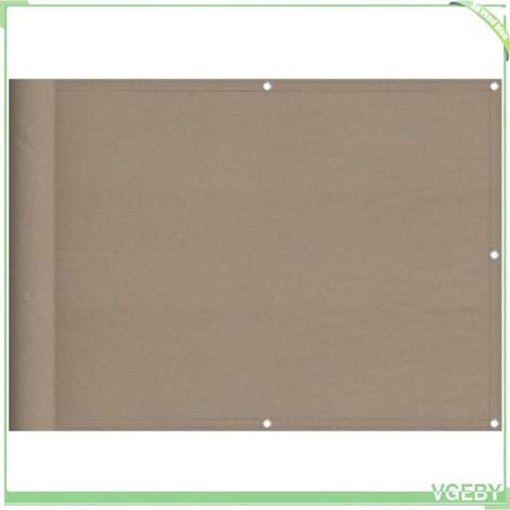 Paravent de balcon - FAFEICY - 75 x 800 cm - 100% polyester oxford PU - Taupe - Résistant eau & UV (1/5)