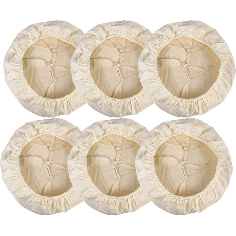 Paquete de 6 paños de lino para pan, banneton, paño de lino redondo de 25 cm (10 pulgadas), cesta de ratán para mantas de masa para hornear (1/5)