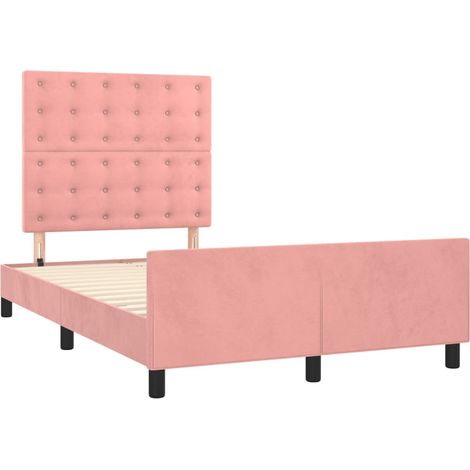 Bettgestell ohne Matratze Rosa 120x190 cm Samt vidaXL (1/5)