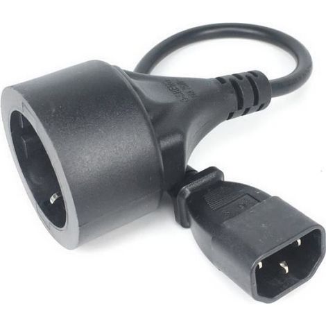 Cable'alimentation UPS, 30cm, rallonge IEC 320 C14 male vers Schuko CEE7-4 Euro, prise ca PDU UPS (1/4)