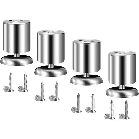 Vierteilige Möbelfüße aus Edelstahl, geeignet für Schreibtische, Sofas, Tische, 80 mm, silberfarben (1/5)