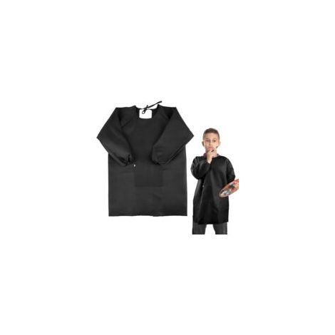 Lot de 2 blouses de peinture pour enfants – Noires – Taille grande 130 à 150 cm – Protection pour activités créatives (1/5)