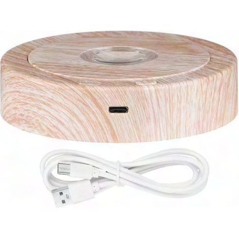 Drehbarer LED-Holzständer für Kristalle, beleuchteter Präsentationsständer mit 8 Beleuchtungsmodi, runder Tischständer, beleuchteter Sockel für Mineralien und Dekorationen (1/5)