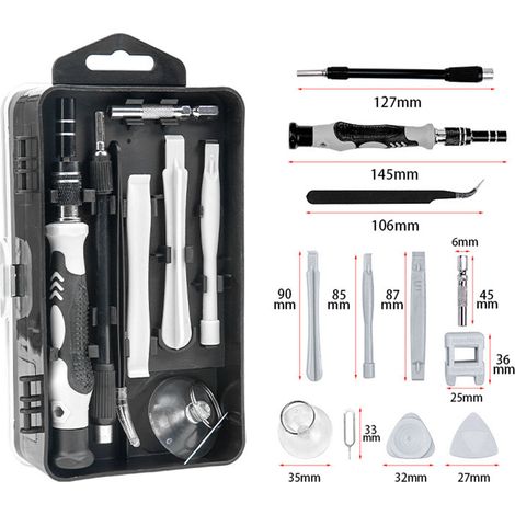 Kit de tournevis 115 en 1, kit d'outils complet pour la réparation de téléphones portables, kit de tournevis avec embouts Phillips. (1/5)