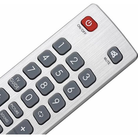 Mando a distancia de repuesto compatible con televisores Sharp Aquos，una alternativa inteligente，con botones 3D y de color plateado (1/5)