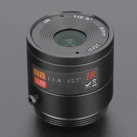Objectif de Surveillance 6mm F1.4 3MP Monture CS pour Caméra HD Vision Nocturne (1/4)
