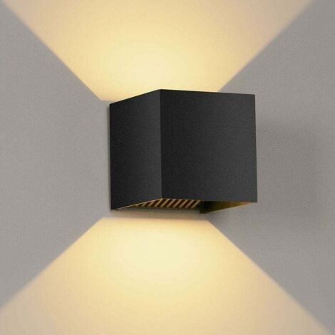 Applique murale étanche extérieur led simple réception fond applique murale BD80 noir 12W étanche réglable lumière chaude