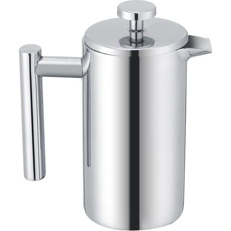 Cafetera de émbolo francesa de acero inoxidable de doble pared de 350 ml con filtro. (1/3)