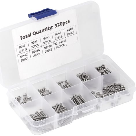 Kit de 320 vis à métaux M2 pour ordinateur portable, disque dur, clavier, téléphone et PC. (1/5)