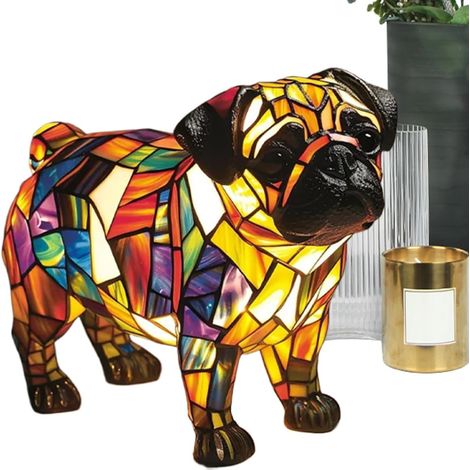 Generico Lampe de table en forme chien, style rétro, résine, pour (1/5)