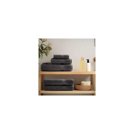 Gästetücher, 4er-Set, anthrazit, 15 x 21 cm, 550 g/m² - Crezuo