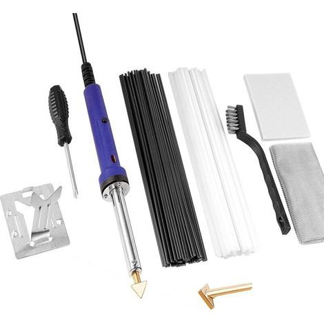Soudure Plastique, Reparation Plastique, Soudage Plastique, Kit de Soudure en Plastique avec Tige,Cadre en Fer Chaud et Brosse MéTallique Soudage Plastique pour Voitures Pare-Chocs (1/2)