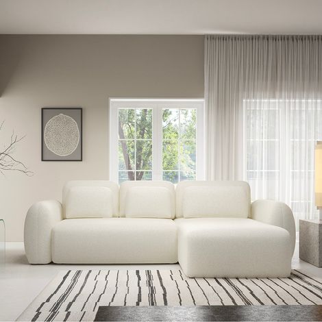 3-Sitzer-Wende- und -Schlaf-Ecksofa mit Truhe Carmela Weiß (1/5)