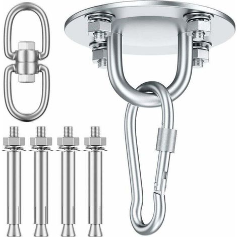 Hammock Swivel Hook, Stainless Steel Mounting Plate (1/4)