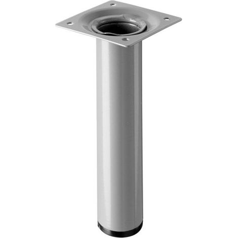 Pied Meuble Cylindrique Hettich Fixe Acier Époxy Gris