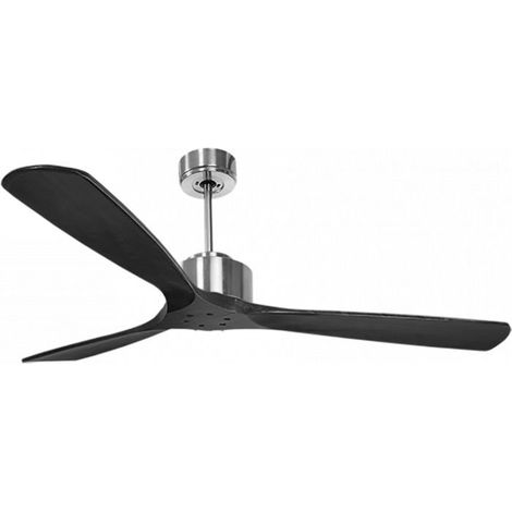 Modulo de KlassFan - Super destratificateur et ventilateur DC 166 cm Chrome pales bois noir sans Lumière  30 à 60 m²