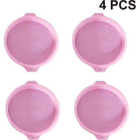 Moule A Gateau Rond - Silicone Alimentaire 20 Cm - Antiadhésif -40 °C À +230 °C - Pour Four Micro-ondes Congélateur Lave-vaisselle - Lot De 4 (1/5)