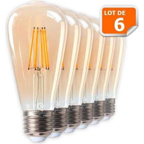 6er-Pack LED-Lampen im Vintage-Stil, XU, Tropfenform ST64 Gold, 7 Watt, sehr warmweiß, E27-Sockel - KZQ (1/3)