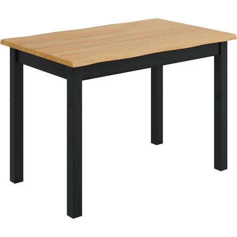 Dining Table EKAI Black 112 x 70 x 76.5 cm Solid Pine Wood vidaXL (1/5)
