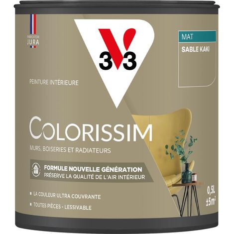 Peinture murale intérieure Colorissim® V33 Sable kaki Mat 0,5L