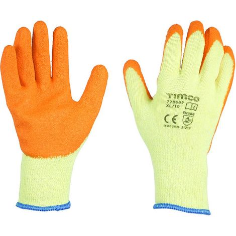 TIMCo Eco-Grip Gloves Crinkle Latex Coated Polycotton Size X Large