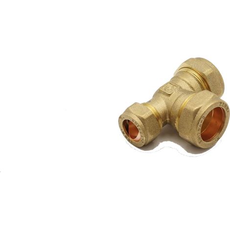 PrimaPlus Compression Reduced Tee 22x15x22mm Brass Fitting (1/2)