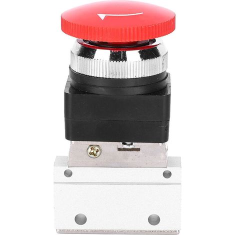 Válvula neumática mecánica de 2 posiciones y 3 vías G1/8 con interruptor de botón pulsador MOV-03-Crezuo