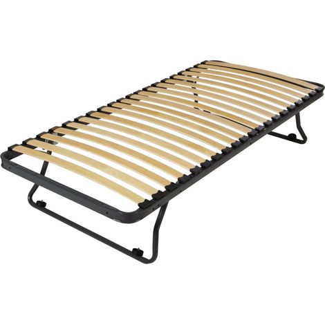 Sommier en métal gigogne 90x190 - 20 lattes bois - Gain de place - Made in France